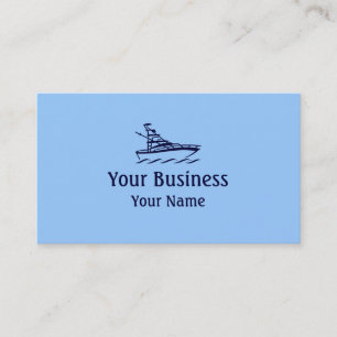 Blue theme speedboat custom business cards