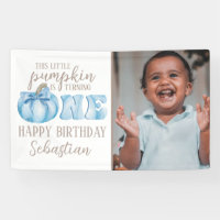 Blue This Little Pumpkin Photo 1st Birthday Party