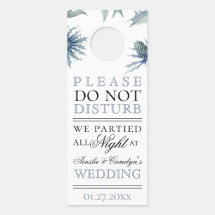 Blue Thistle Botanical Door Hanger