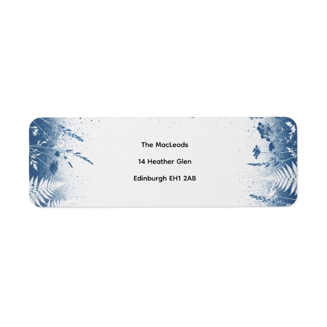 Blue Thistle Eucalyptus Wedding Label (Front)