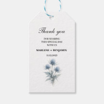 Blue Thistle Scottish Floral Watercolor Wedding