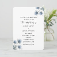 Blue Thistle Scottish Scotland Simple Wedding