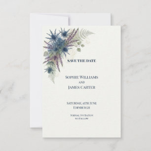Blue Thistle Scottish Wedding Save The Date