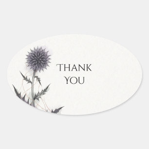 Blue Thistle Wedding Thank You Sticker