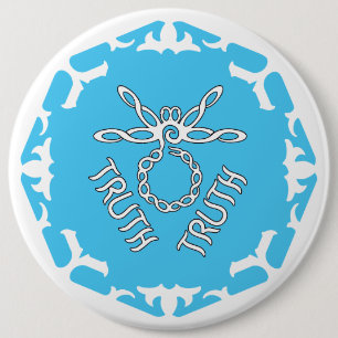 Blue Throat Chakra "Truth" Dragonfly White BG 6 Cm Round Badge