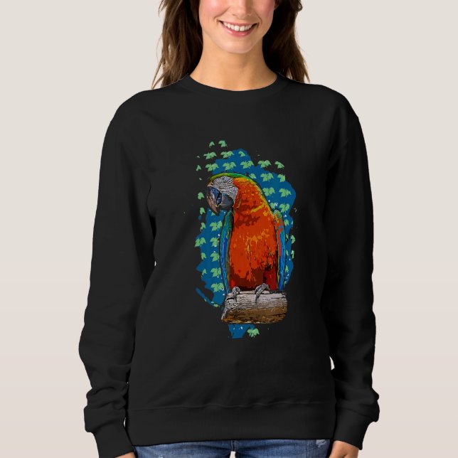 Blue Throated Macaw Parrot Bird Macaw Caninde Maca Sweatshirt (Front)