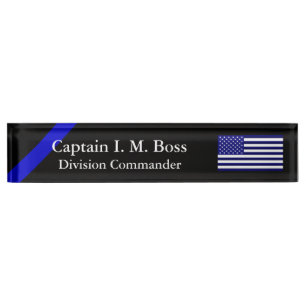 Blue Through and Through - Thin Blue Line Flag Nameplate