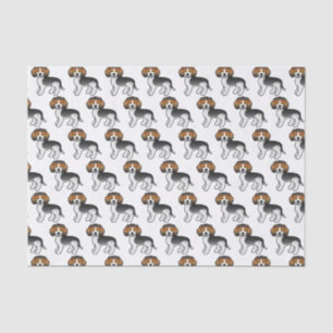 Blue Ticked Beagle Cute Cartoon Dog Pattern Tissue Paper
