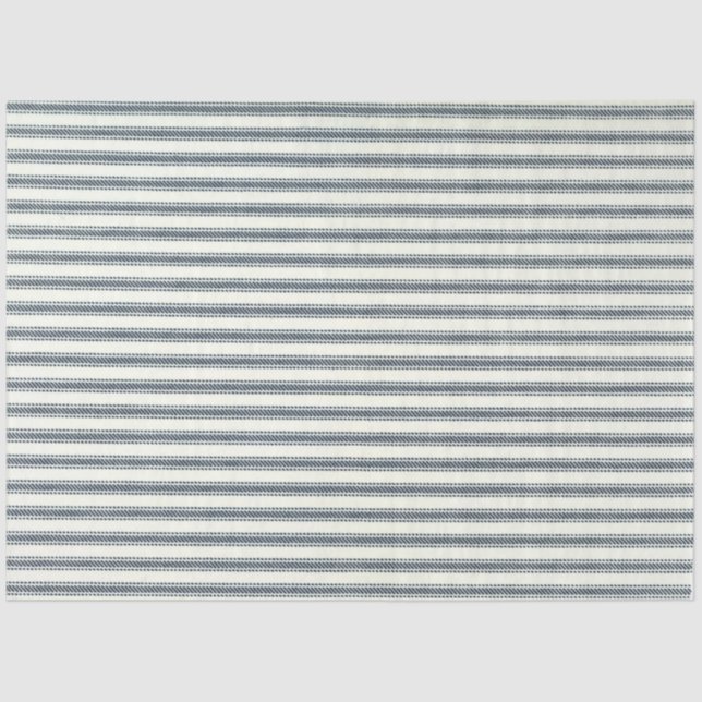 Blue Ticking Decoupage Paper (Front)