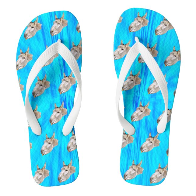 Blue Tie Dye Donkey Design, Jandals (Footbed)