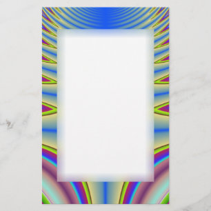 Blue Tie Dye Fractal Stationery