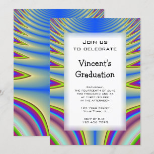 Blue Tie Dye Graduation Party Invitation
