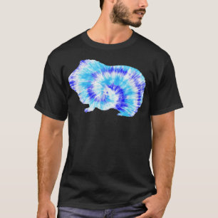 Blue Tie Dye Guinea Pig Hippie Peace Animal Lover  T-Shirt