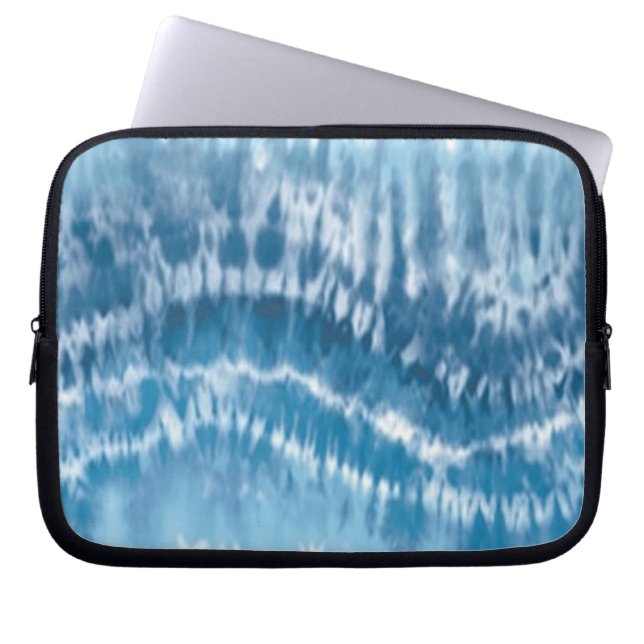 Blue Tie Dye Laptop Sleeve (Front)