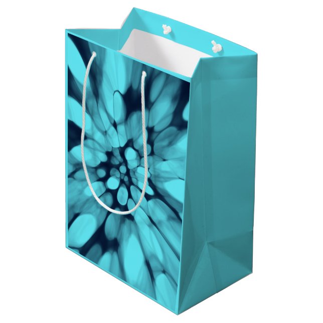 Blue Tie dye  Medium Gift Bag (Back Angled)