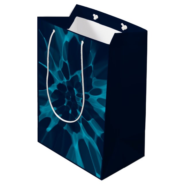 Blue Tie dye  Medium Gift Bag (Back Angled)