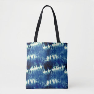 Blue tie dye pattern   tote bag