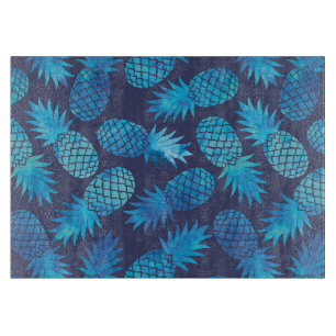 Blue Tie Dye Pineapples Cutting Board