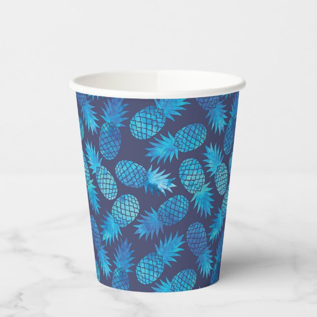 Blue Tie Dye Pineapples Paper Cups (Left)