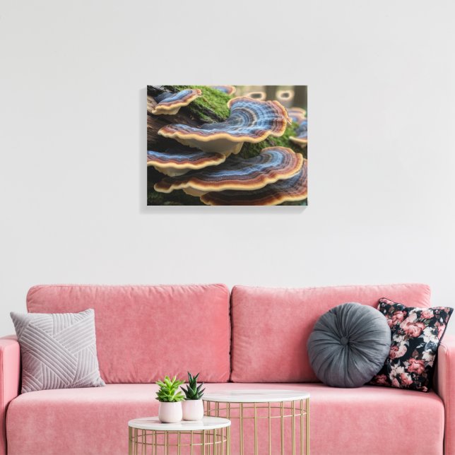 Blue Tiered Mushroom Canvas Art (Insitu(LivingRoom))
