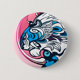 Blue Tiger 6 Cm Round Badge