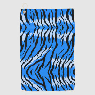 Blue Tiger Animal Skin Pattern Design  Golf Towel