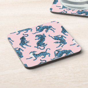 Blue Tiger Asian Pattern Coaster