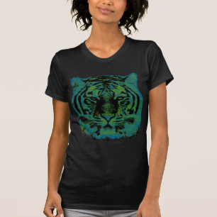 Blue Tiger Face T-Shirt