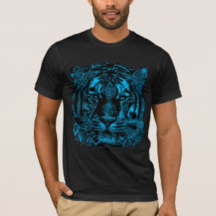 Blue Tiger Face T-Shirt