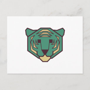 Blue Tiger Head Postcard