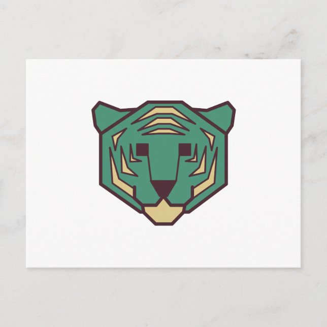 Blue Tiger Head Postcard (Front)