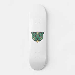 Blue Tiger Head Skateboard