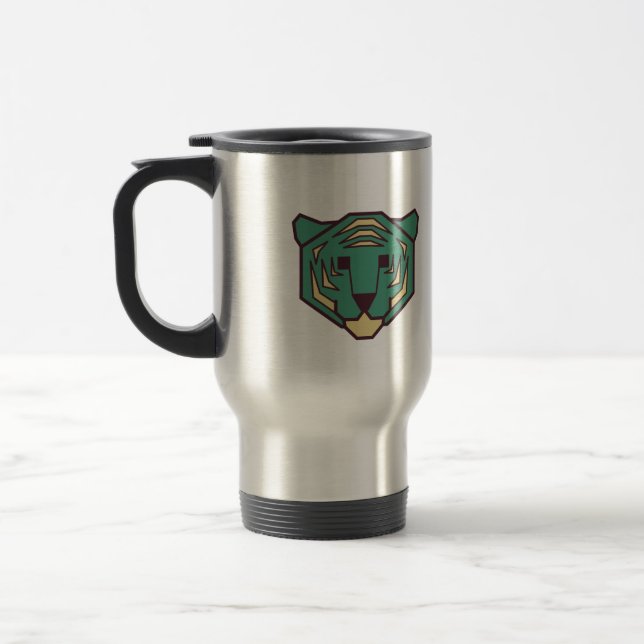 Blue Tiger Head Travel Mug (Left)