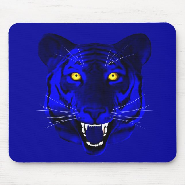 Blue Tiger Mouse Pad (Front)