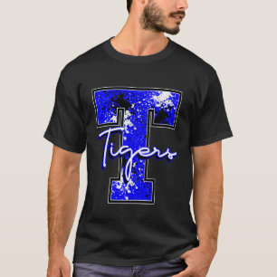 Blue Tiger Pride School Spirit Mascot Game Teacher T-Shirt