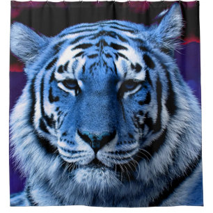 Blue Tiger Shower Curtain