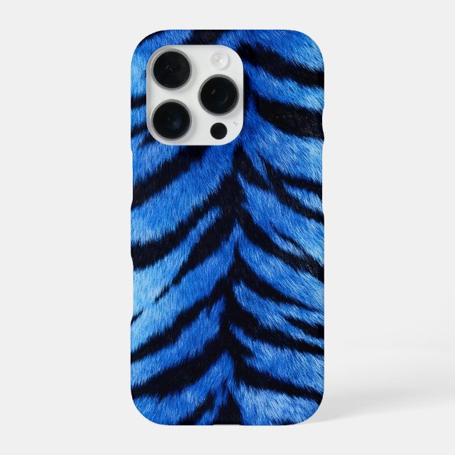 blue tiger skin texture iPhone case (Back)