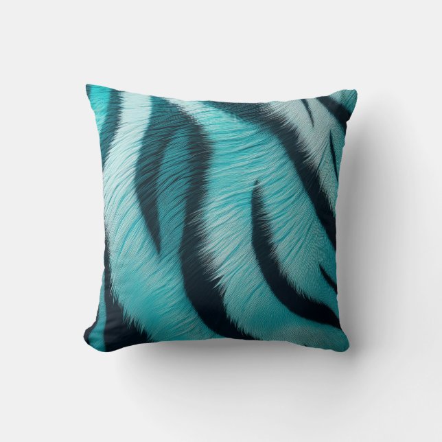 Blue Tiger Stripes Cushion (Front)
