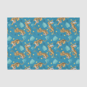 Blue Tiger Tissue Paper