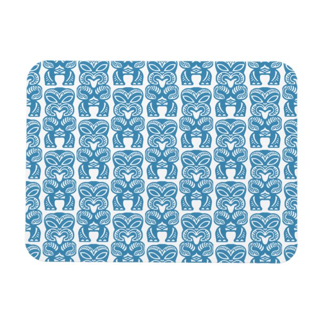 Blue Tiki Good Luck Figure Symbol Magnet (Horizontal)