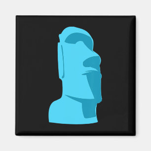 Blue Tiki Moai Easter Island Hawaiian Luau Gift Magnet
