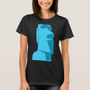 Blue Tiki Moai Easter Island Hawaiian Luau Gift T-Shirt