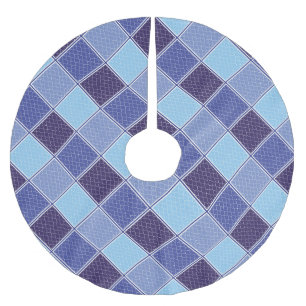 BLUE TILE BRUSHED POLYESTER TREE SKIRT