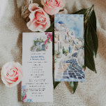 Blue Tile Floral | Greece Wedding Program Programme<br><div class="desc">Sparkling turquoise seas, hidden hilltop churches and private beaches, that’s the beauty of Greece right there! Capture the soft elegance of a wedding in Greece with a palette featuring Mediterranean blue, light blue, gold, and white. These gentle hues blend harmoniously to evoke a sense of serenity and sophistication, perfect for...</div>