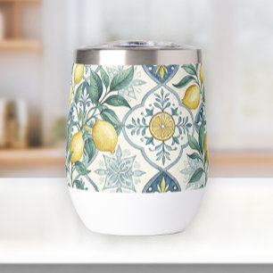 Blue Tile French Country Lemon Pattern