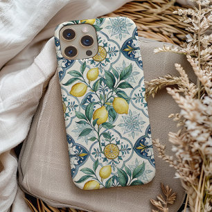 Blue Tile French Country Lemon Pattern Case-Mate iPhone 14 Case