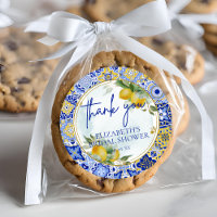 Blue Tile Lemons Script Thank You Bridal Shower