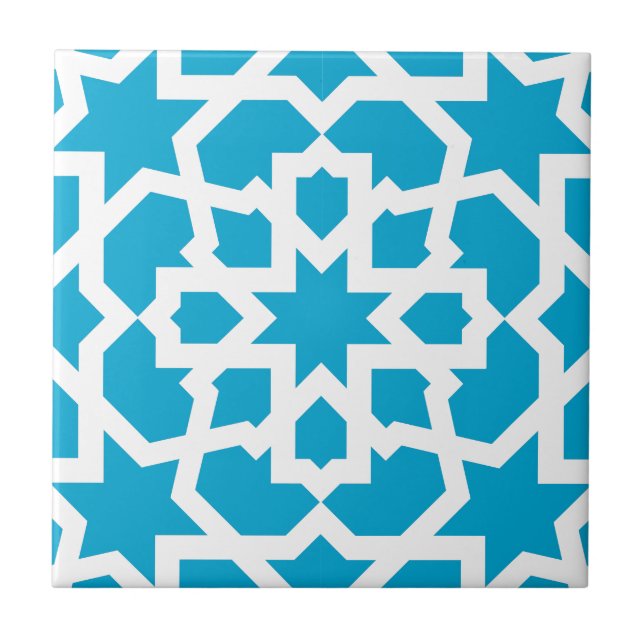 Blue tile of arabesque Moroccan and mosaic (Front)
