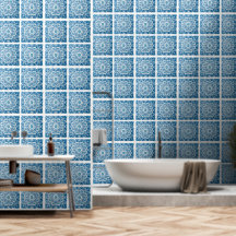 Blue tile pattern Wallpaper 2' x 4'