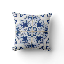 Blue Tile Pillow | Classic Italian Ceramic Accent